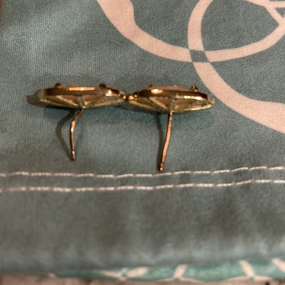 Ellie Gold Stud Earrings in Iridescent Drusy - Picture 4 of 4